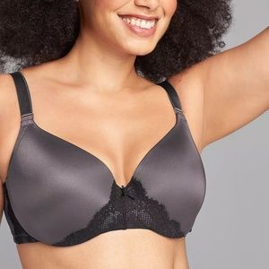 Lane Bryant Smooth Lightly Lined Balconette Bra With Eyelash Lace Size 46F